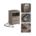 thumbnail image 2 of iRerts Nightstand with Charging Station, Side Table with Drawers, End Table with Open Shelf, Bedside Table with USB Ports and Outlets, Night Stand for Bedroom Living Room, Gray, 2 of 6