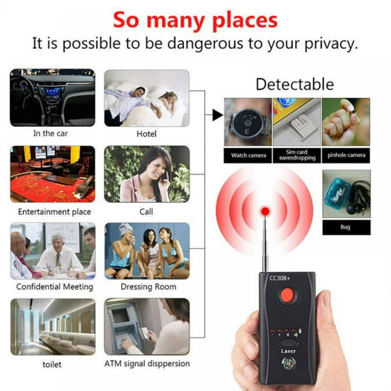 141* Caméra Cachée. Détecteur RF, Signal GPS, Audio, GSM Téléphone Mobile,  Wifi, micro espion