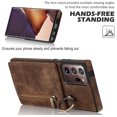 thumbnail image 6 of Nalacover for Samsung Note 20 Ultra, Wallet RFID Credit Card Holder and Zipper Pocket,Drop Protection Flip Cover Ring Holder Kickstand Double Magnetic Clasp for Samsung Galaxy Note 20 Ultra, Brown, 6 of 12