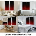 thumbnail image 4 of Red and Black Kitchen Window Curtains 27.5 x 39 Inch Small Short Mini Cafe Rod Pocket Ombre Gothic Goth Dark Anime Cool Living Bedroom Room Home Treatment Set of 2 Curtain Panels Drapes Tiers, 4 of 6