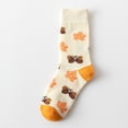 thumbnail image 6 of 5 Pairs Fall Socks Autumn Socks Thanksgiving Holiday Funny Novelty Socks Crew Pumpkin Maple Turkey Socks for Women Men, 6 of 18