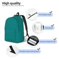 thumbnail image 3 of Xecao Teal Canvas College Laptop Backpack, a durable rucksack designed for both men and women, ideal for travel, school, and daily use-Small, 3 of 5