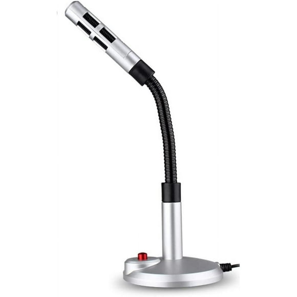 Micrófono de computadora con conector de 3,5 mm y cuello de cisne para PC y portátil