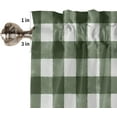 thumbnail image 5 of Kitchen Curtain 2 Panels Curtains 63 Inch Length, Farmhouse Rooster Checkered Curtains Rod Pocket Curtains Window Drapes Treatment Window Cafe Curtains Watercolor Green and White Plaid 42x63x2, 5 of 5