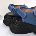 thumbnail image 6 of Sandals Women Dressy Women's Sandals Ladies Sandals Women's Fashion Casual Spring And Summer Solid Color Comfortable Breathable Round Toe Open Toe Thick Bottom Wedge Heel Sandals Blue, 6 of 8