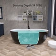 thumbnail image 2 of CLEARANCE! 65" Acrylic Free Standing Tub - Classic Oval Shape Soaking Tub, Adjustable Freestanding Bathtub with Integrated Slotted Overflow and Chrome Pop-up Drain Anti-clogging Black, 2 of 9