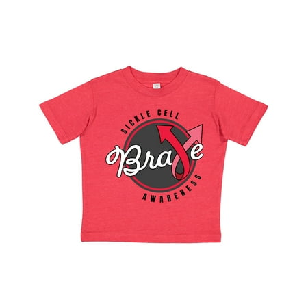 

Inktastic Sickle Cell Awareness Brave with Red Arro Ribbon Gift Toddler Boy or Toddler Girl T-Shirt