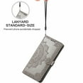 thumbnail image 4 of Mandala Case for iPhone 16, Premium Leather Flip RFID Blocking Wallet Card Magnetic Stand Protective Slim Shockproof Case with Lanyard, Embossed Flower Cover,Gray, 4 of 8