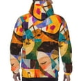 thumbnail image 7 of Lsque Abstract Musical Faces Pattern Casual Men's Hoodie,Hooded Sweatshirt with Kangaroo Pocket,Pullover Hoodie-X-Large, 7 of 7