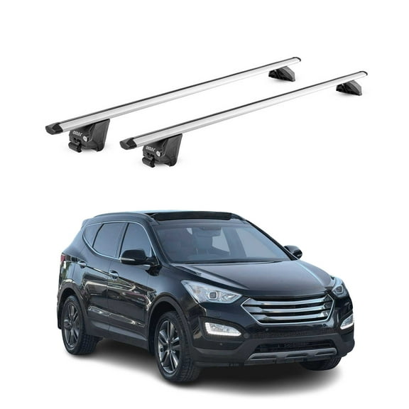 OMAC Roof Rack Cross Bars Luggage Carrier for Hyundai Santa Fe 2013-2018 Alu Grey 2X