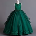 thumbnail image 2 of CPNG Girls' Elegant Sleeveless Lace & Tulle Flower Girl Dress with Embellished Bodice & Ruffled Skirt – Perfect for Weddings, Birthday Parties, and Special Occasions, 2 of 9
