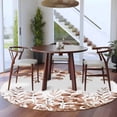 thumbnail image 4 of Brown Red Eucalyptus Leaves Round Rug 6ft Washable Circle Kitchen Rugs Non Slip Watercolor Spring Summer Botanical Large Area Rug Indoor Floor Carpet for Bedroom Living Room Home Office Dining Room, 4 of 8