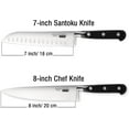 thumbnail image 4 of Cooks Standard Classic Cutlery, High Carbon Stainless Steel Knife Set, 8" Chef's Knife and 7" Santoku Knife Classic Sharp Kitchen Knives Set, Ergonomic Handle, 2-Piece, 4 of 11