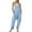 Light Blue, variant on jsaierl Plus Size Rompers for Women Casual Cold Shoulder Jumpsuit Solid Suspender Jumpsuits Wide Pocket Leg Pant