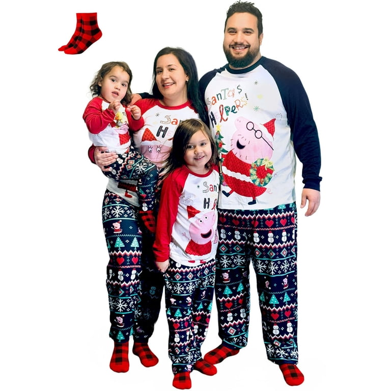 pj sets family peppa pig christmas pyjamas