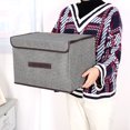 thumbnail image 3 of Storage Basket Folding Box, Foldable Basket, With Cardboard Reinforcement, 36 * 23 * 24cm (Gray), 3 of 3