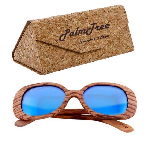 Lentes para Sol PalmTree Amazonian Polarized Blue Polarizado+UV400 Madera Polipropileno Bambú teñido de Negro