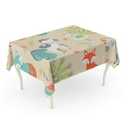 SIDONKU Colorful Cute Pattern Unicorn Wild Wildlife Woodland Zoo Tablecloth Table Desk Cover Home Party Decor 60x104 inch