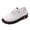White, variant on Modisza Women Leather Loafers Lace Up Walking Sneakers Non Slip Comfortable Walking Shoes Ladies Summer Work Loafer Red Size 6.5