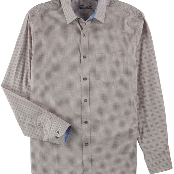 Tasso Elba Mens Foulard Button Up Shirt, Red, Medium