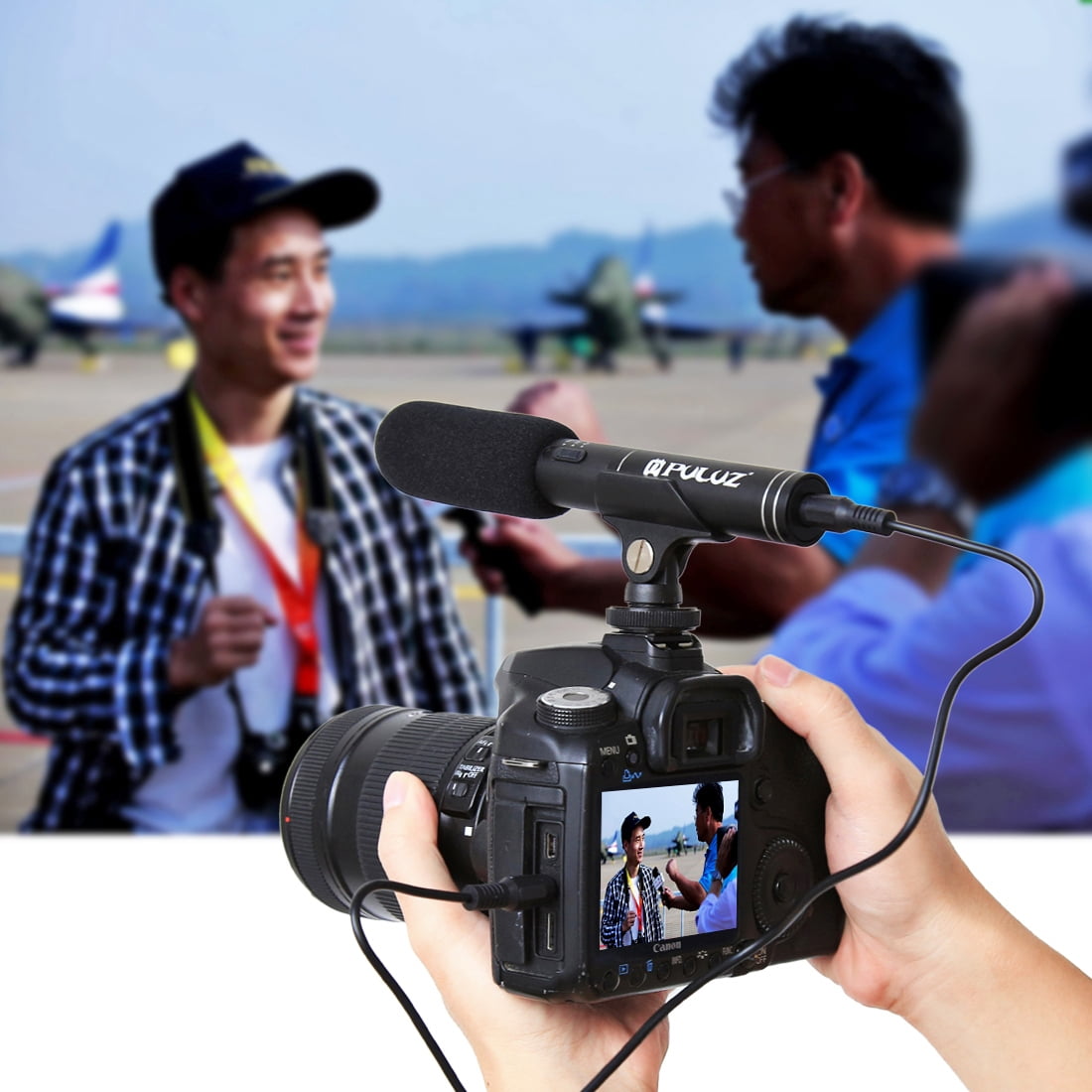 PULUZ Professional Interview Condenser Video Shotgun Microphone with 3.5mm Audio Cable for DSLR &