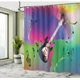 thumbnail image 4 of Ambesonne Music Note Shower Curtain, Guitar on Colorful Back, 69"Wx84"L, Multicolor, 4 of 4