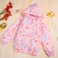 thumbnail image 2 of FYMNSI Toddler Girl Windbreaker Light Hooded Jacket Printed Zip Up Hoodie Spring Fall Rain Jackets Kids Clothes 4-5T, 2 of 9