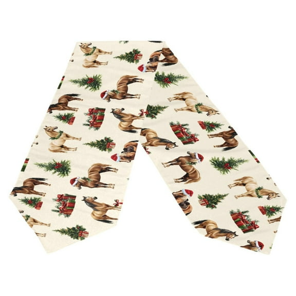 Ryvnso Christmas Horse Table Runner Tablecloth Home Decoration 13 x 70 inches