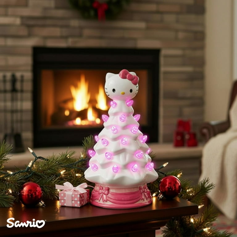 Sanrio Hello Kitty White Light-Up Ceramic Christmas Tree | 6
