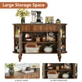 thumbnail image 4 of Wirrytor 47" Mid-Century Sideboard with Tambour Sliding Sides, Coffee Bar Buffet Cabinet Credenza for Kitchen Living Room Dining Room, Walnut, 4 of 9