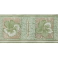 thumbnail image 3 of Dundee Deco Peel and Stick Self Adhesive Wallpaper Border - Green Flowers in Brown Squares, 33 ft x 4 in, 3 of 4