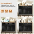 thumbnail image 5 of GIKPAL Laundry Basket, 142L Large Double, Freestanding Laundry Hamper 3 Section with Top Shelf & 3 Removable Washable Bags & Side Pockets for Dorm, 5 of 8