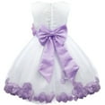 thumbnail image 3 of Moggemol Kids Flower Girls Dress Formal Events Baptism Wedding Party Dresses Puffy Petals Hem Tulle Lavender 5, 3 of 5