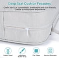 thumbnail image 6 of Aoodor 24" x 24" Patio Chair Cushions Set, Memory Foam Outdoor Deep Seat Cushions (1 Seat, 1 Back, 1 Lumbar Pillow) - Light Gray, 6 of 8