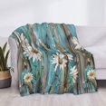 thumbnail image 6 of Horizontal Flannel Blanket Is Light Warm Soft Anti-Pilling Anti-Wrinkle Anti-Allergy And No Hair Loss For Bed And Sofa Camping Travel Turquoise Wood Farmhouse Sunflowers (11), 6 of 8