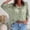 *Green, variant on ClodeEU Women's Boho Floral Print Bell Sleeve Blouse,Loose Fit Shirt with Keyhole White,Women's Plus XL