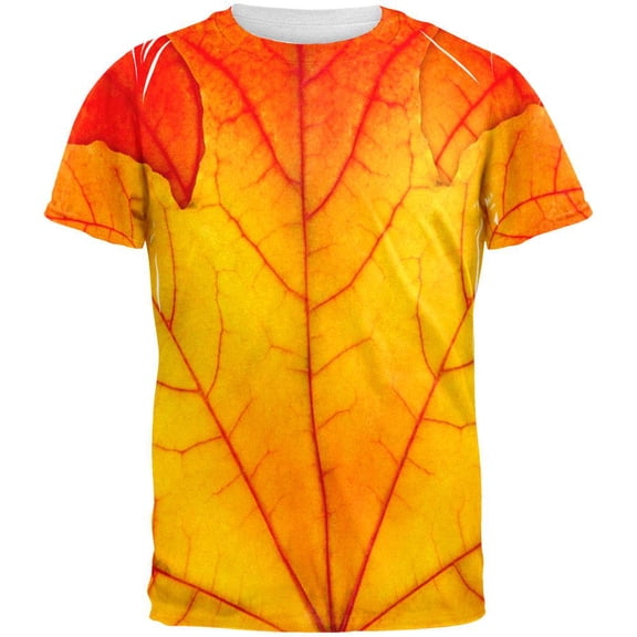 Halloween Autumn Fall Leaf Costume All Over Adult T-Shirt - Medium