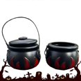 thumbnail image 2 of Halloween Cauldron Candy Bucket - Plastic Wear-Resistant Kettle For Toy Storage & Halloween Gift! Halloween Party Favor Supplies, 2 of 5