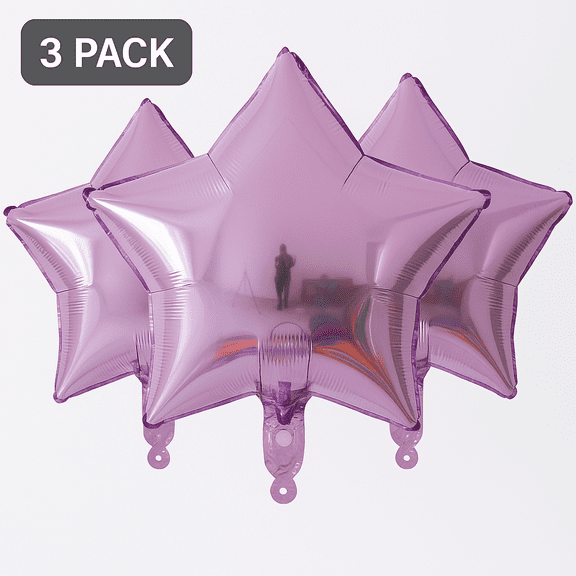 Lavender Star Foil Balloons 3 Pack Party Decor Balloons