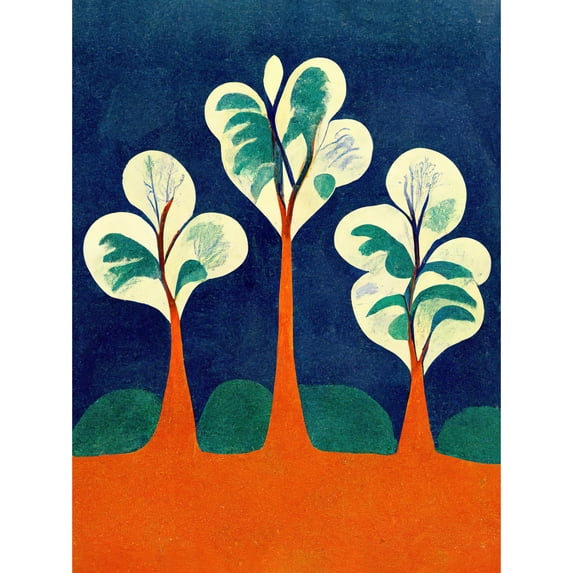 Henri Matisse Style Trees Fauvist Orange And Blue Unframed Wall Art Print Poster Home Decor
