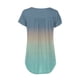 thumbnail image 5 of Pntutb Mujeres Moda V-Cuello Gradiente Impreso Túnica tops Botones Camiseta de manga corta Pntutb Pntutb-387, 5 of 6