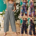 thumbnail image 6 of Qeaghou Womens Bib Overalls Casual Wide Leg Jumpsuits Summer Loose Comfy Rompers Jumpers Sleeveless Straps With Pockets Outfits, 6 of 7