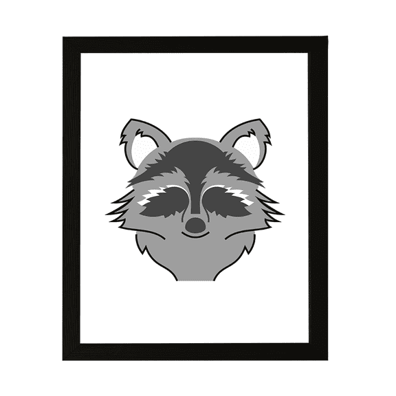 Designs ByLITA Racoon, 8 x 10 Wall Print (Unframed) | Family Presents | Bedroom | Stylish Kindergarten Decor