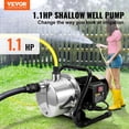thumbnail image 2 of VEVOR Bomba de pozo poco profunda Bomba de chorro de agua portátil para jardín 1.1HP 978 GPH Cabeza de 131 pies, 2 of 5