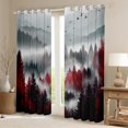 thumbnail image 2 of jejeloiu Mountain Pine Tree Black Out Curtains,Rustic Woodland Nature Landscape Curtains Pack of 2 (42x63 Each),White Red Black Bedroom Curtains For Men Women,Microfiber Bedroom Decor, 2 of 6