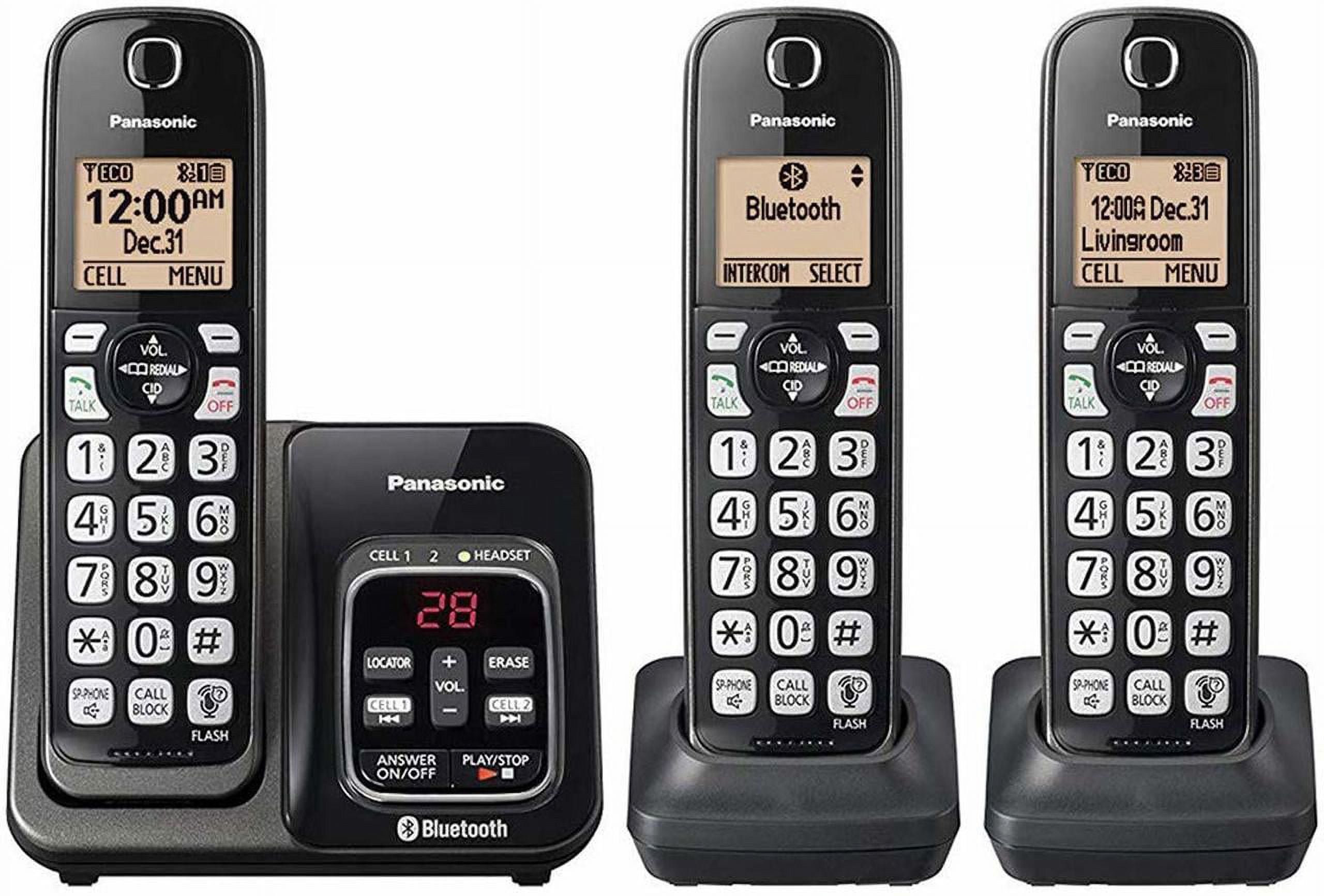 Panasonic KX-TG833SK Cordless Phone System with 3 Handsets
