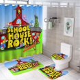 thumbnail image 1 of Schoolhouse Rock-theme 4-Piece Shower Curtain Set with Rugs, Waterproof Bathroom Decor Set Includes Bath Mat, U-Shaped Rug, Toilet Lid Cover and Curtain with Hooks, 1 of 6