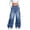Blue, variant on Tqcoqu Women's Low Waist Multi Cargo Pocket Wide Leg Jeans,Vintage Washed Oversized Baggy Denim Long Cargo Pants,Blue Women's XS-XL