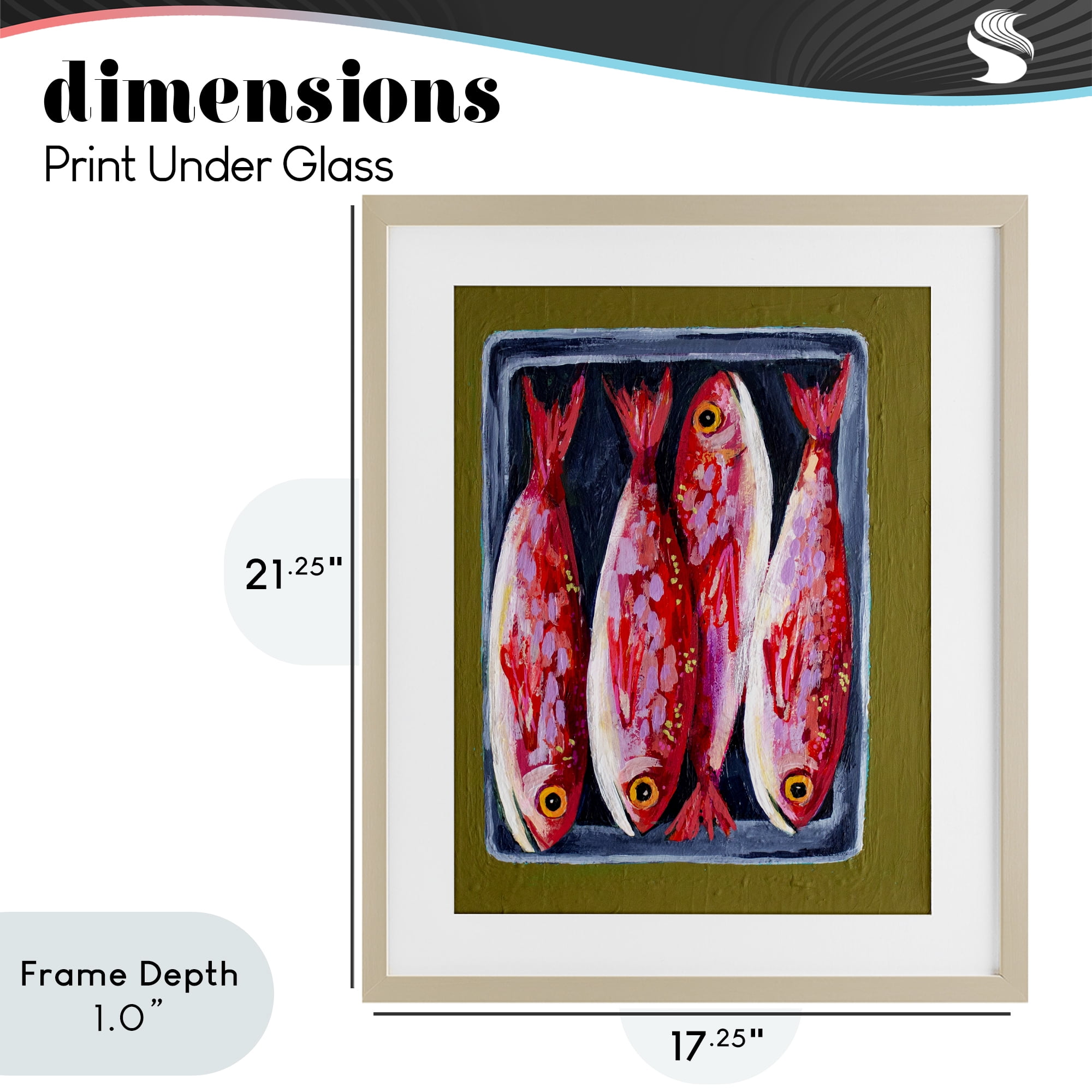 Stupell Industries Red Fish on a Platter Birch Framed Print Under Glass, design by Rachel Nerney