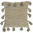 thumbnail image 1 of homeroots home decor 386069 Gray Tasseled Throw Pillow, 1 of 1